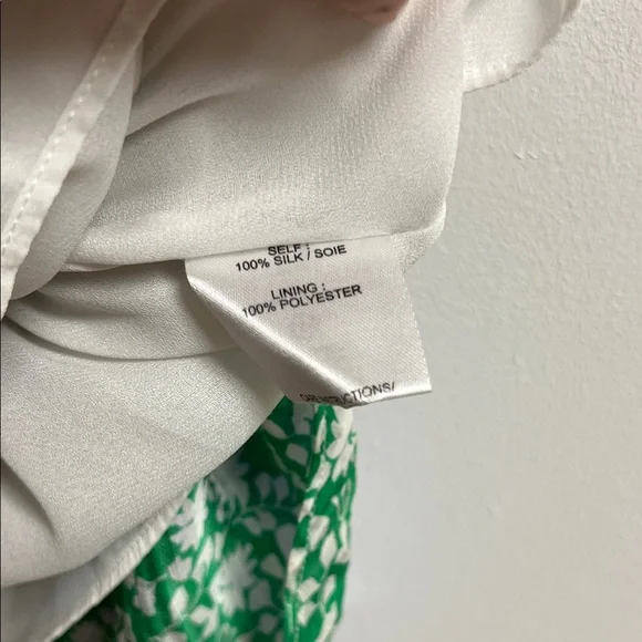 Tanya Taylor Blue and Green Silk Floral Wrap Mini Dress Flutter Sleeve 12 Med - Picture 6 of 11